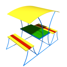 СН-3  Столик с лавочками под навесом